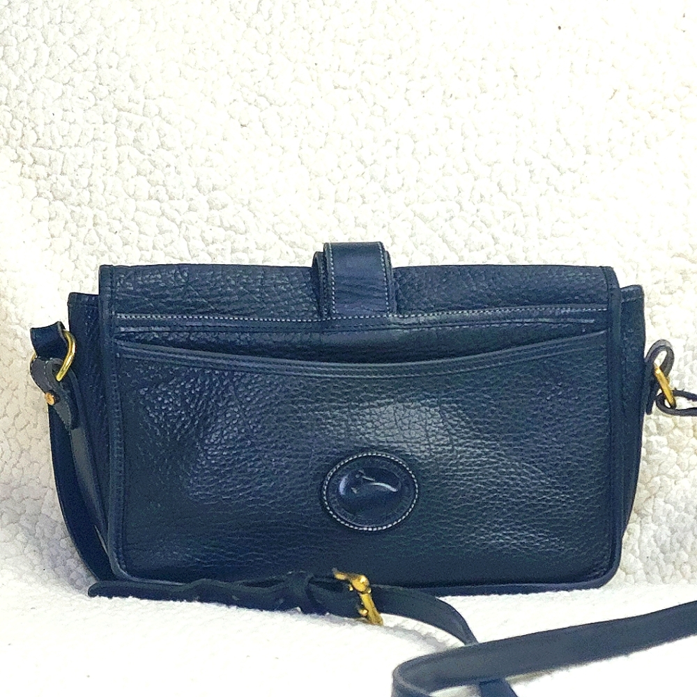DOONEY & BOURKE Vintage Taupe & Tan Leather Flap Crossbody Shoulder Bag